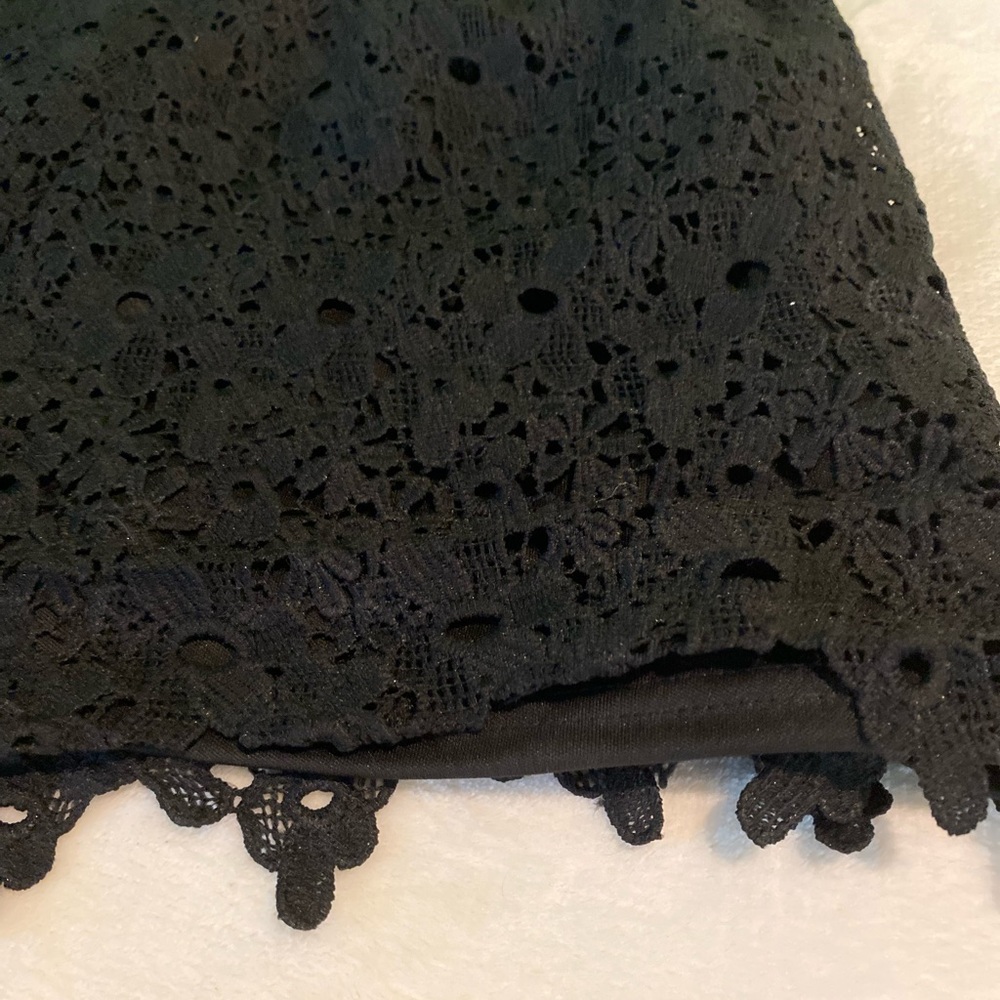 Black crochet shorts